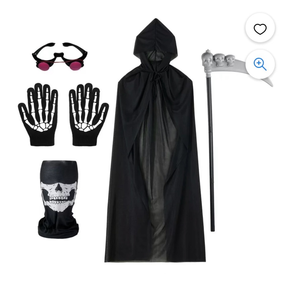 5 piece grim reaper costume for boys- new - Picture 4 of 7